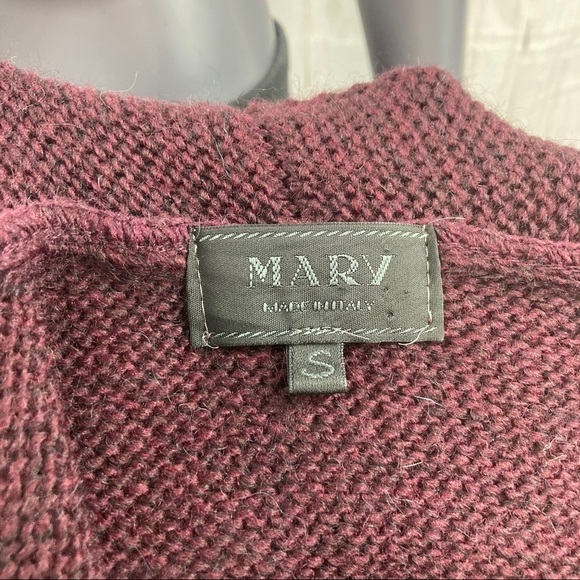 Burgundy Italian knit cardigan duster - Picture 7 of 7